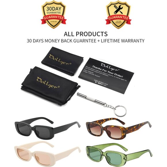 Trendy Rectangle Leopard Beige Sunglasses Women Men Retro Square Fashion Shades - Picture 6 of 6